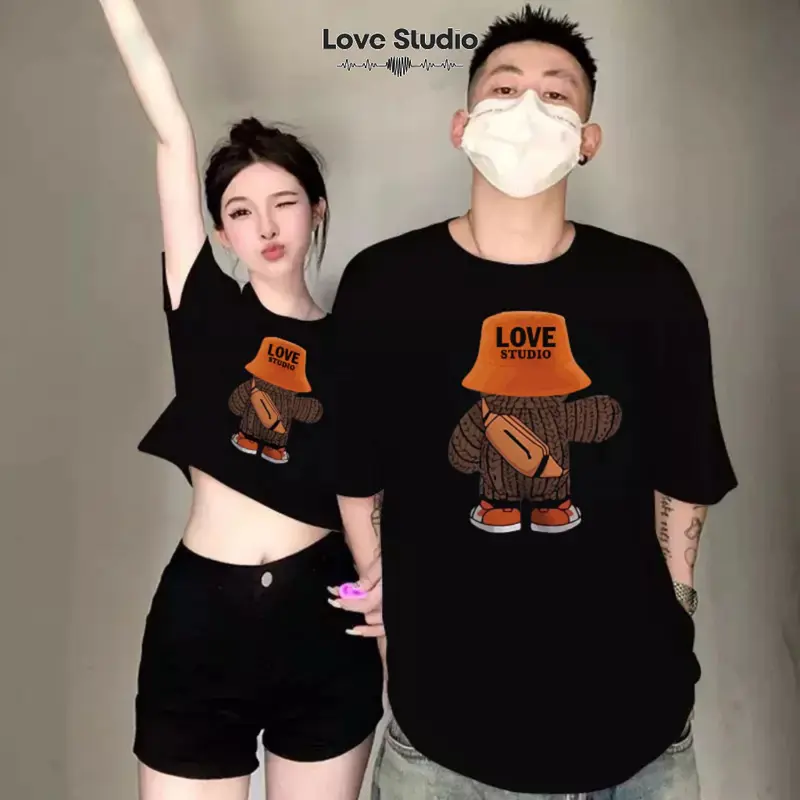 Áo đôi cùng người yêu nam nữ set bộ croptop và thun phông tay lỡ unisex local brand form rộng oversize Bigsize [A128] Women Voi Quần Ngủ 0