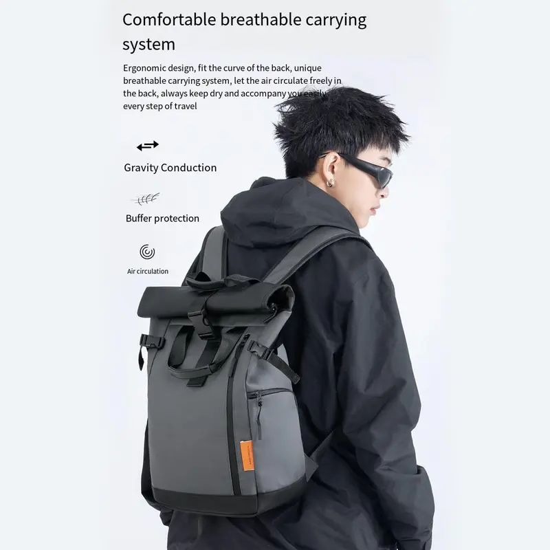 Large Capacity Foldable Backpack, Waterproof Zipper Backpack, Outdoor Travel Backpack, Unisex Sports Backpack for All Seasons 5