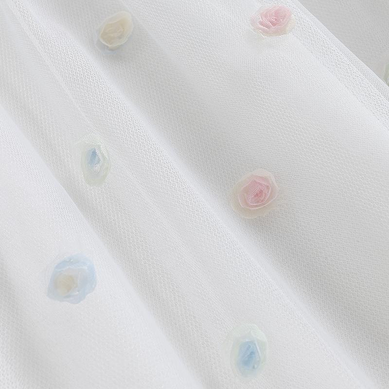 Product Introduction of Baby Girl Tulle Dress Fly Sleeve Square Neck Tutu Dress 3D Flower/Butterfly Party Dress 35