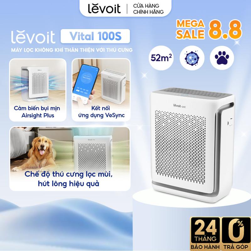 Máy Lọc Không Khí Cho Thú Cưng Levoit Vital 100S 52m2 | Cảm Biến Làm Sạch Không Khí | Điều Khiển Qua App | Bảo hành 2 năm