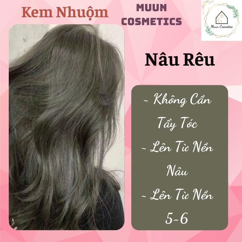 Thuốc Nhuộm Tóc Màu Nâu Rêu (Tặng Kèm Oxy Trợ Nhuộm + Chụp Tóc + Bao Tay)