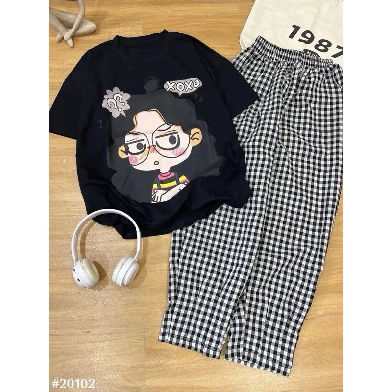 Set cotton cô gái baggy BIGSIZE 60kg-110kg