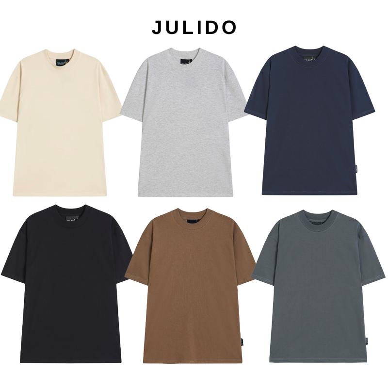 Áo phông trơn cotton 8 màu basic Cổ Tròn Menswear Nam JULIDO