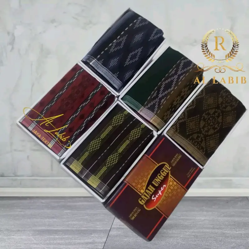 Sarung Tenun Dobby Refir Berkualitas Terbaik Pria Dewasa Sholat Santri Souvenir Hajj Poliester Katun Muslim Nyaman Motif Tebal Hitam Putih Kain Remaja 0