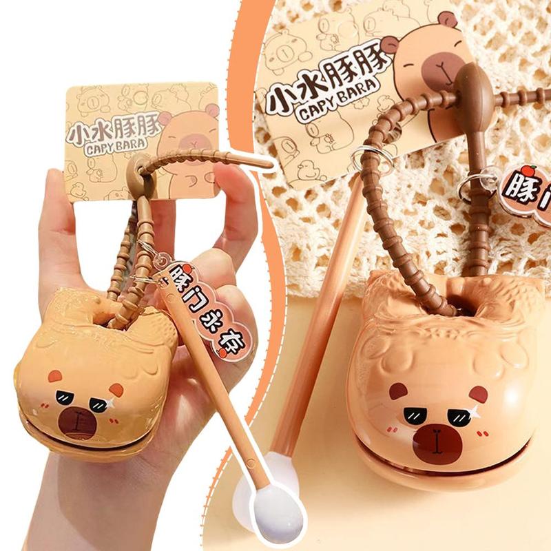Capybara Wooden Fish Knocking Decompression Artifact Desktop Ornaments Decorative Capybara Toy Pendant Buddhist Doll Stationery 0
