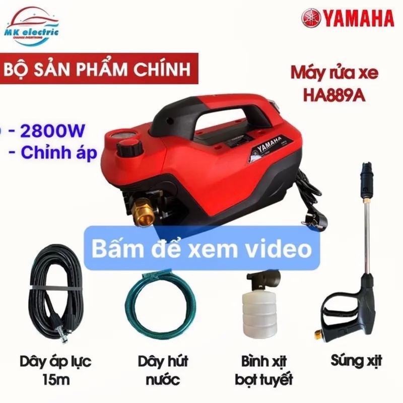 Máy rửa xe áp lực cao YAMAHA mã model HA 889 công xuất lớn 3800w tặng kèm 15m+bình bọt tuyết+sug dài và thanh inox nối dài