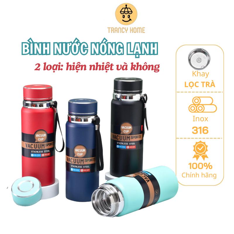 Bình Giữ Nhiệt Nóng Lạnh 600-1000ML Bình Nước Nhiều Tiếng Inox 316  Không Gỉ, Không Đổ Mồ Hôi An Toàn Tuyệt Đối bình nước giữ nhiệt  hiện nhiệt độ thép không gỉ có tay cầm cốc