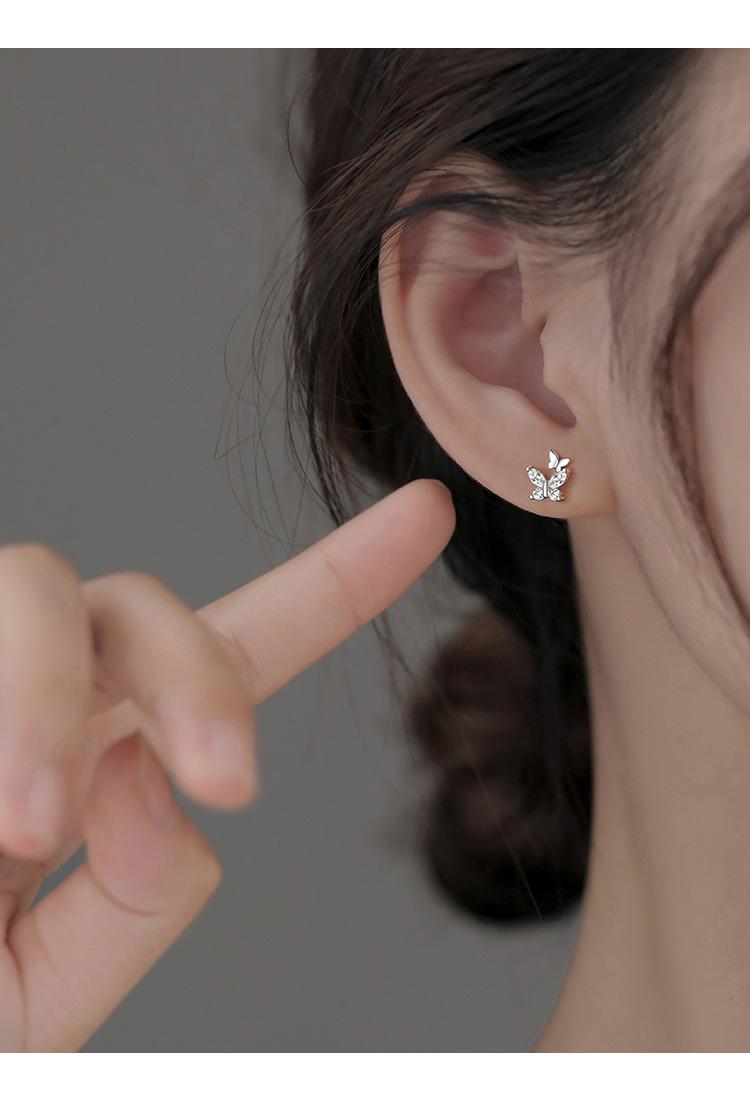 Product Introduction of 925 Sterling Silver Butterfly Earrings New 2024 Trendy Earrings Niche Luxury Elegant Women's Lightweight Luxury Earrings 4