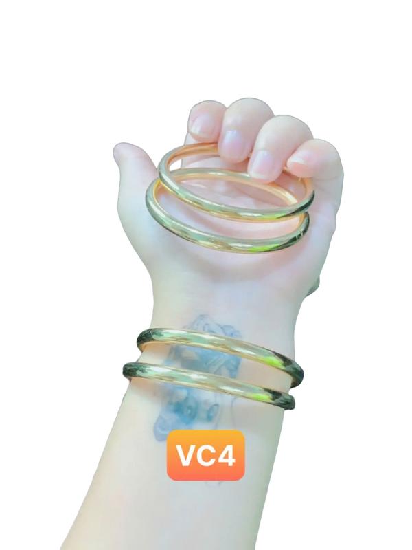 VC4- Vòng cặp trơn màu 18 Miền Tây, vàng hội cao cấp k phai trắng l Trang sức phụ kiện Bàn Tay Móc Khoá