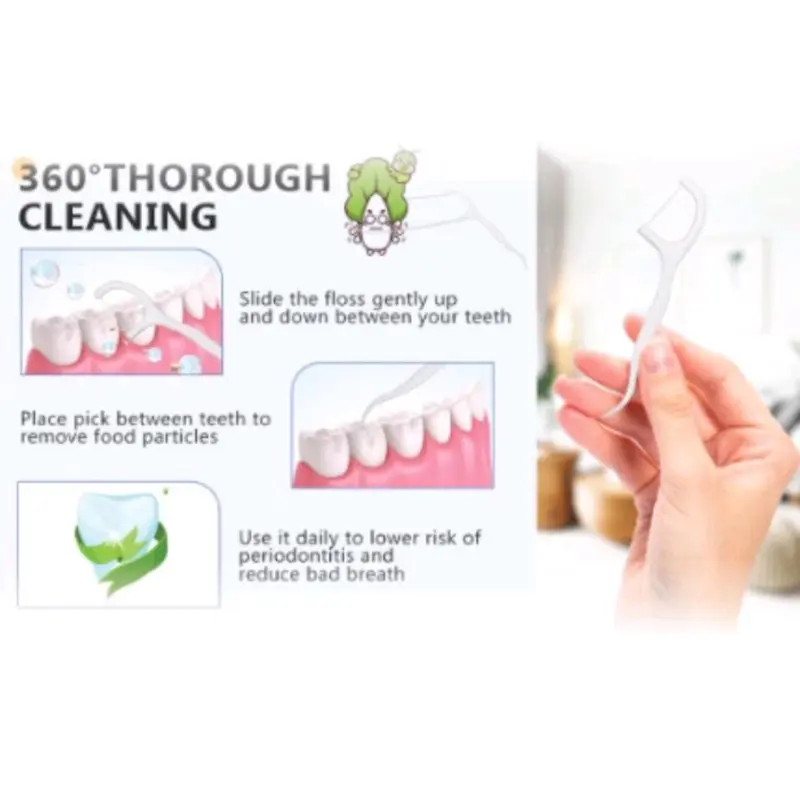 Benang Tusuk Gigi Pembersih Sela Gigi Steril 50 PCS Benang Busur Tusuk Gigi Macromole MKS N02cul Carea Benang Tusuk Gigi Macromolecul carea Dental flosser Toothpick SH S11 6