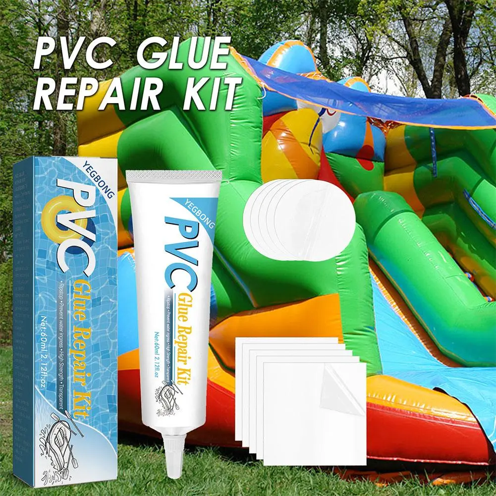 60ml PVC Inflatable Glue Tape Repair Patch Glue Kit Adhesive For Swimming Air Bed Pools U8J6