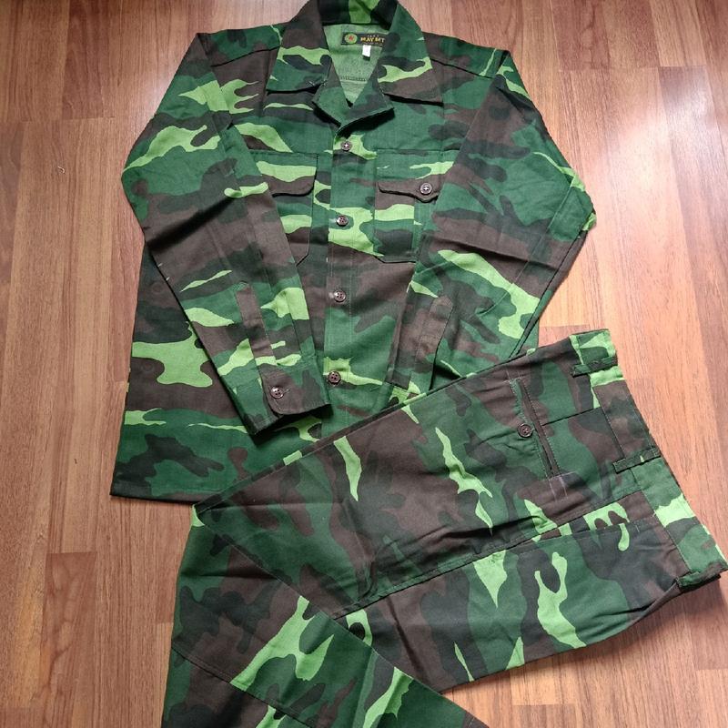 Bộ bảo hộ lao động bằng vải kaki chéo nhuộm màu hoạ tiết xanh và nâu gồm 1 áo 1 quần mặc đi làm, đi chơi, lao động Nam đồngphục olympics do laodong quan a