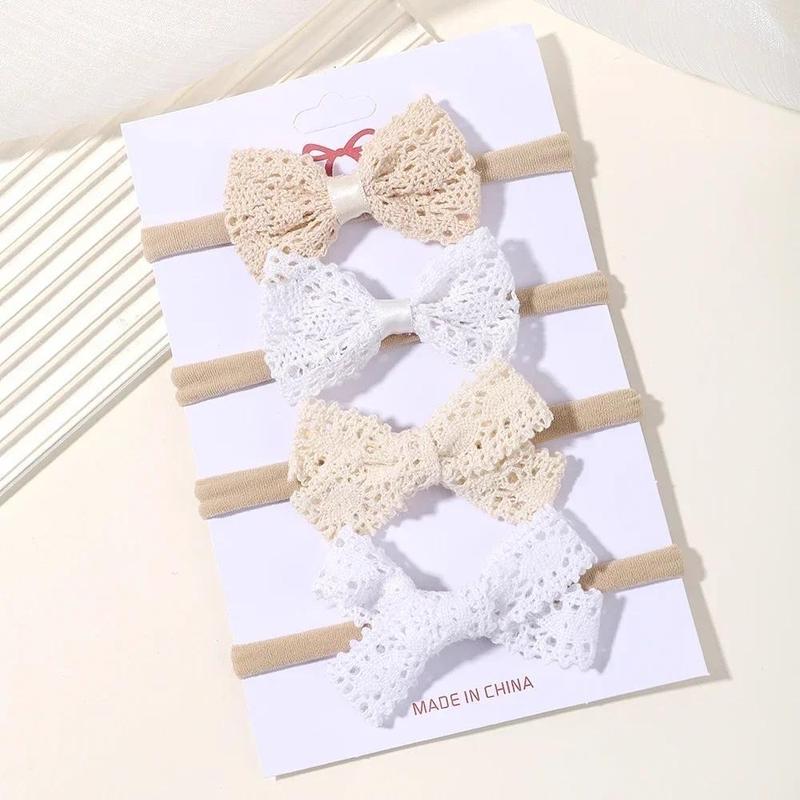 Product Introduction of 4Pcs/set Newborn Cotton Bow Headband For Girls Baby flowers headwear  Lace leopard print Turban Baby Hair Accessories gift 9