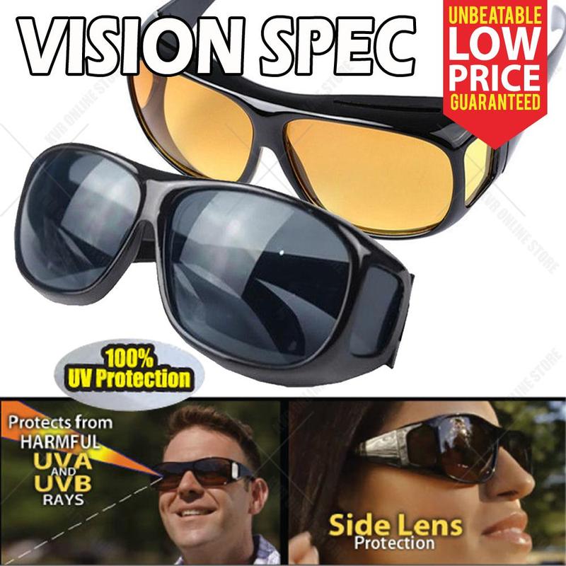 Day & Night Vision Spec Wrap Around Sunglasses Eyes UV Protection ...
