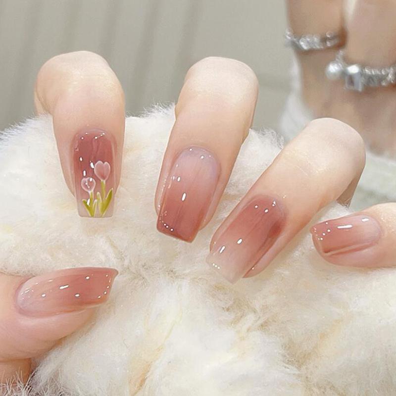 Product Introduction of 9.9 Six Boxes of Wearable Nails 2024 New Style Brightening Nail Art High-end Ins Wearable Nails Pure Desire Style Student Nail Stickers 10