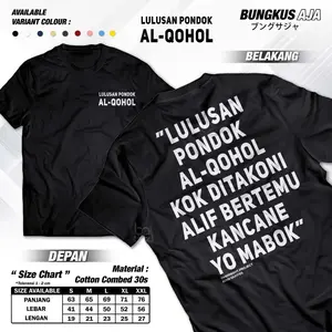 Kaos Kata Kata "Lulusan Pondok Al-qohol" / Baju Kaos Kata-Kata Keren Nyindir Viral / T-Shirt Kaos Pria Kata2 Tulisan Lucu Unik Aneh