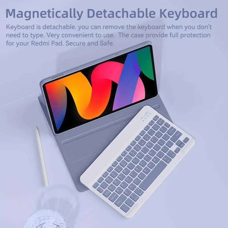 【No tablet】Magnetic Bluetooth Keyboard Case for xiaomi poco Tablet Cover case dan Casing 2