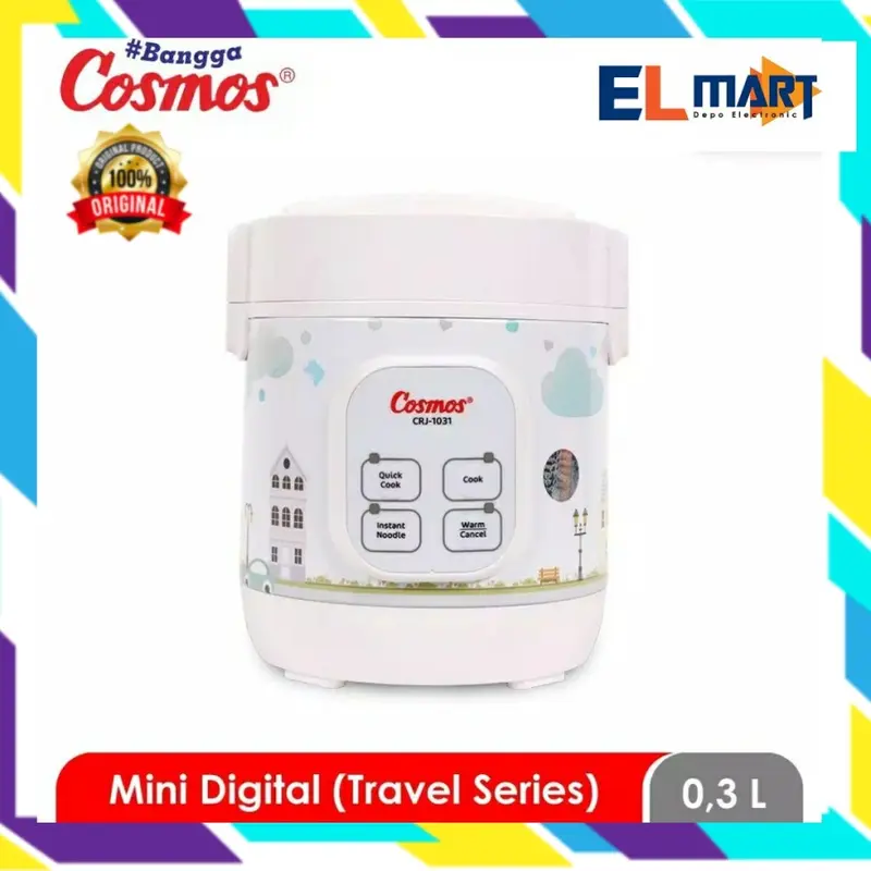 COSMOS magic com digital travel 4in1 CRJ 1031 penanak nasi Mini 0,3L Crj-1031 Penanak Nasi Anti Lengket CRJ1031 0