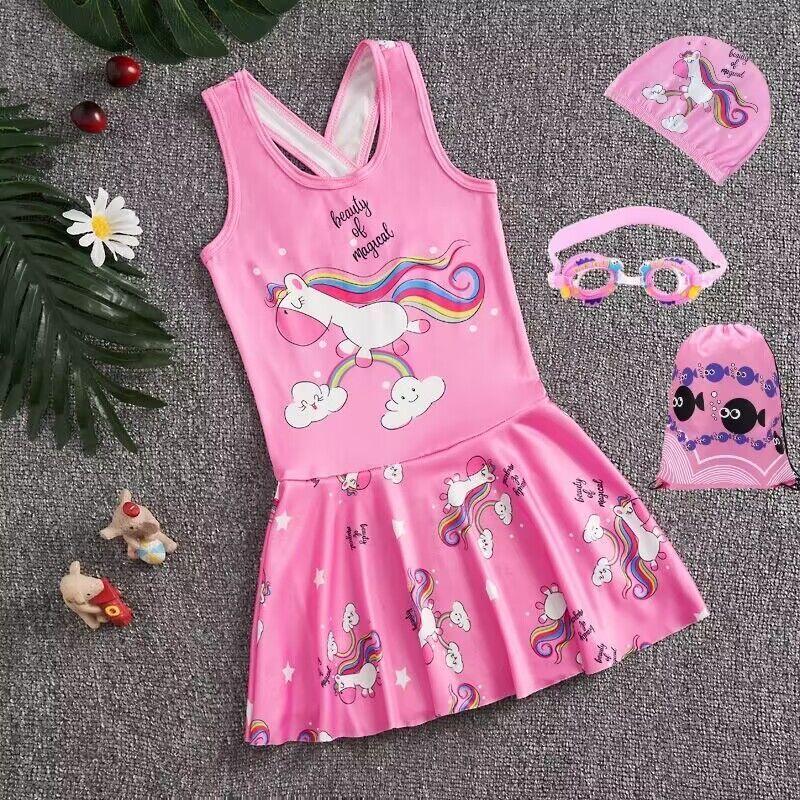 Snowyprincess Children's Swimsuit Girls' Quick-Drying One-Piece Medium and Big Children 2024 New Girls' Western Style Skirt Swimming Suit 7
