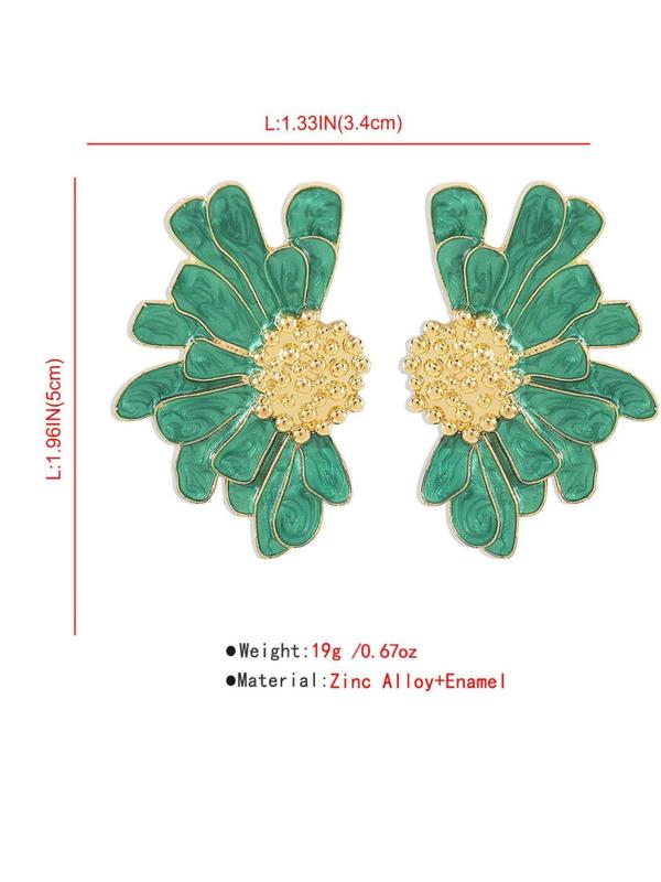 Vintage Flower Design Dangle Earrings, Fashionable Jewelry for Women, Trendy All-match & Exquisite Jewelry for Birthday Gift 7