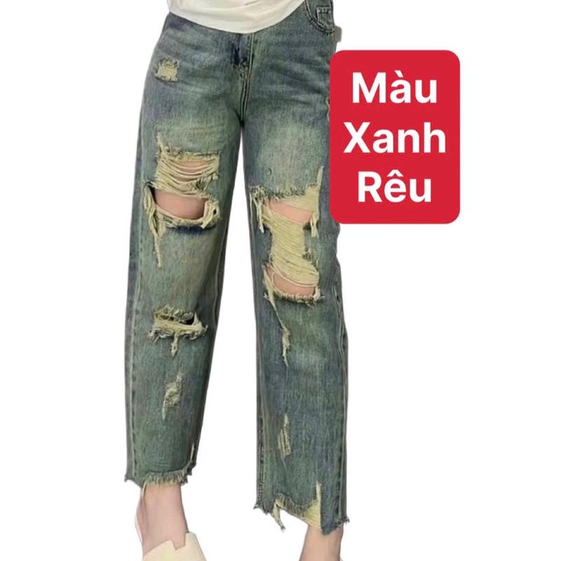 QUẦN JEAN BAGGY BIGSIZE MẪU MỚI mã 3185 LƯNG CAO, KO CO GIÃN ,58-88KG Women Denim Có Túi Nữ Pants Kem