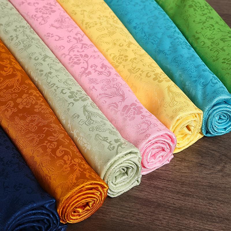 Red Plum Jjxxrrjj Dragon Pattern Jacques Fabric Chinese Style Silk Sino Antique Decoration Exercise Clothing Han Chinese Clothing Tang Suit Clothing Fabric 0