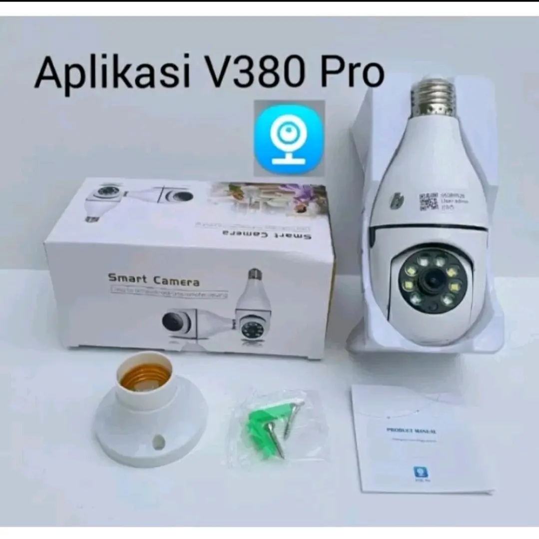 Cctv Bohlam Lampu Camera Cctv V380 Pro wifi Wireless model Bohlam Lampu bisa putar Ip Camera