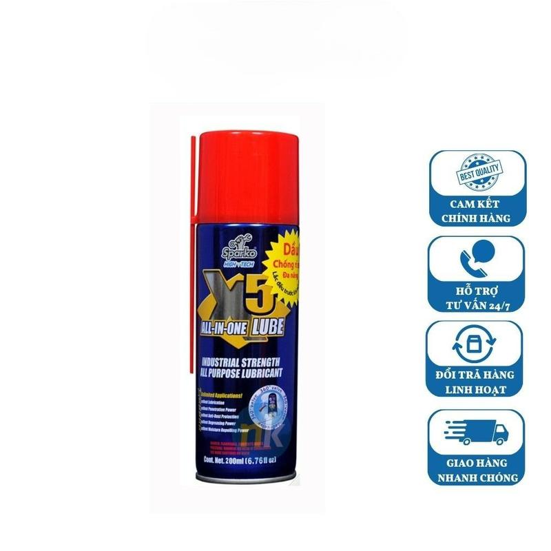  Dầu xịt chống rỉ sét bôi trơn đa năng tiện lợi X5 200ml 