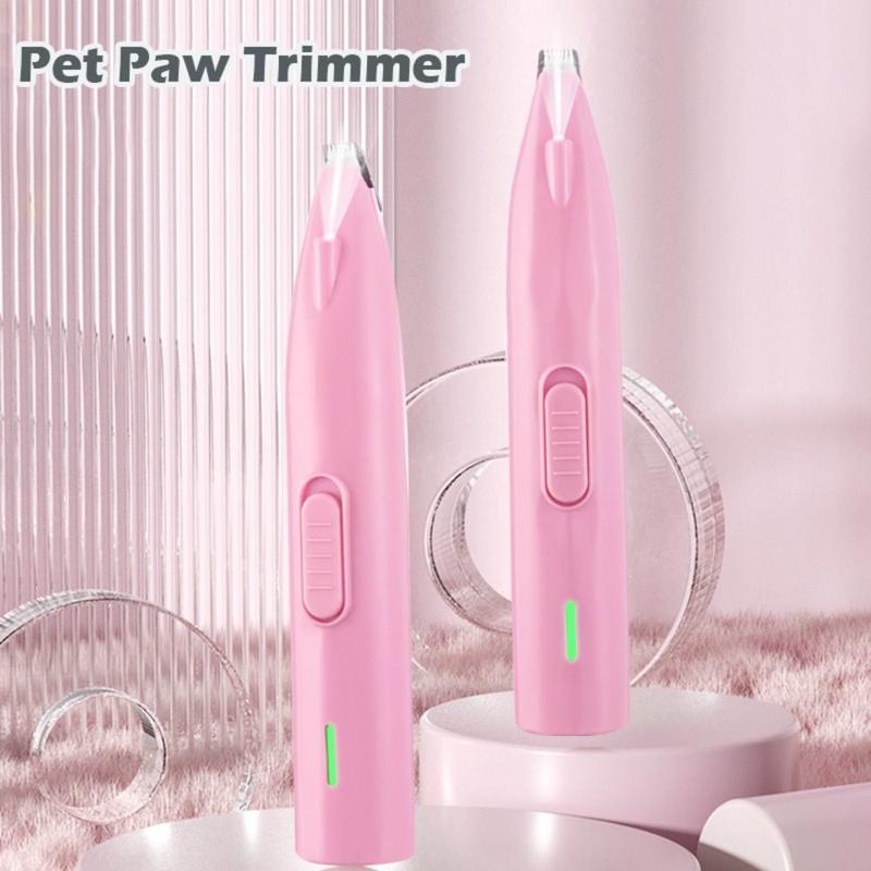New Electric Dog Hair Trimmer Rechargeable Low Noise Pet Paw Trimmer Grooming with LED Lighting Cat Paw Trimmer 1