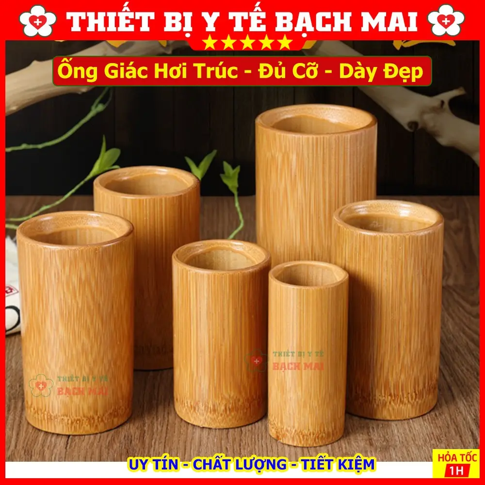 [Đủ Size] Cốc Giác Hơi Tre Trúc Già Trên Núi Bóng Nhẵn Mịn, Dẻo Dai, Dày Dặn - Chất Lượng Cao