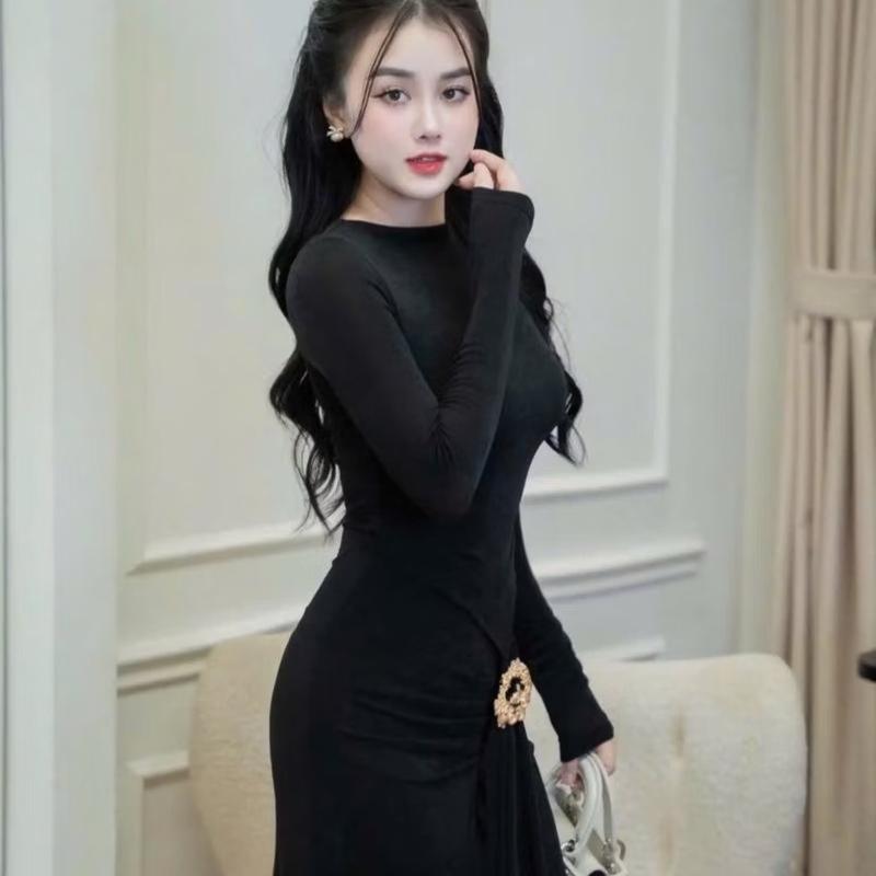 ĐẦM THIẾT KẾ TAY DÀI DÁNG DÀI KHOEN ĐIỂM NHẤN EO BIGSIZE Nữ 9