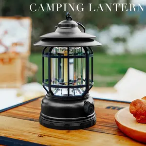 Lampu Camping Lentera Gantung Retro Petromax Rechargeable / Lampu Emergency cas USB Outdoor