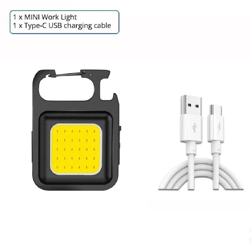 Product Introduction of Mini LED Flashlight Keychain Light Multifunctional Portable COB Camping Flashlights USB Charging Work Lights Fishing Lanterna flashlight 10
