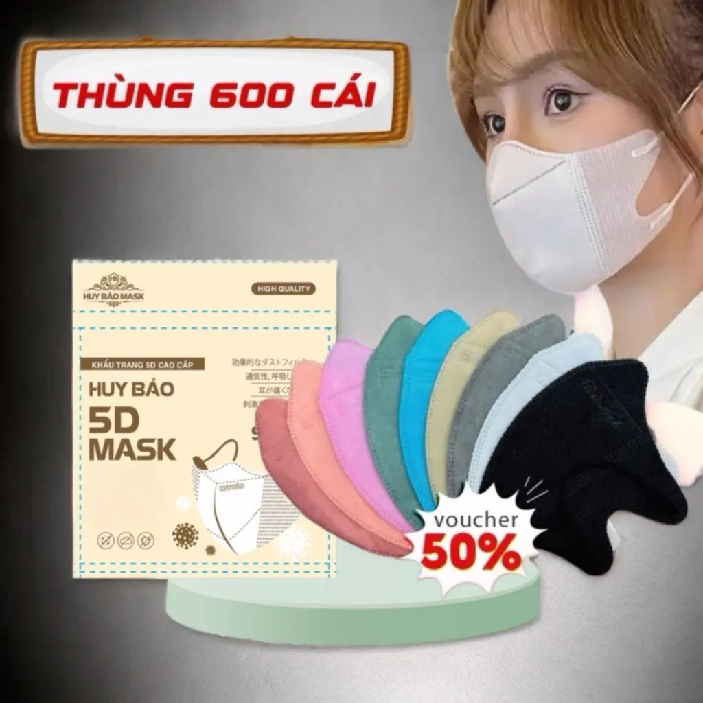 5d Huy Bảo Túi zip(thùng 600 chiếc ) khẩu Trang chống bụi mịn, giọt bắn,tia UV.. Phụ Kiện Che Mặt Accessories Nam Nữ Women Hoa Khuyên Tai Nhung