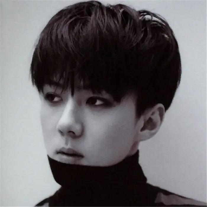 Wig Boys Short Straight Hair Korean Style Fluffy Handsome Side Bangs Student Retro Human Hair Natural Realistic Hair Cover