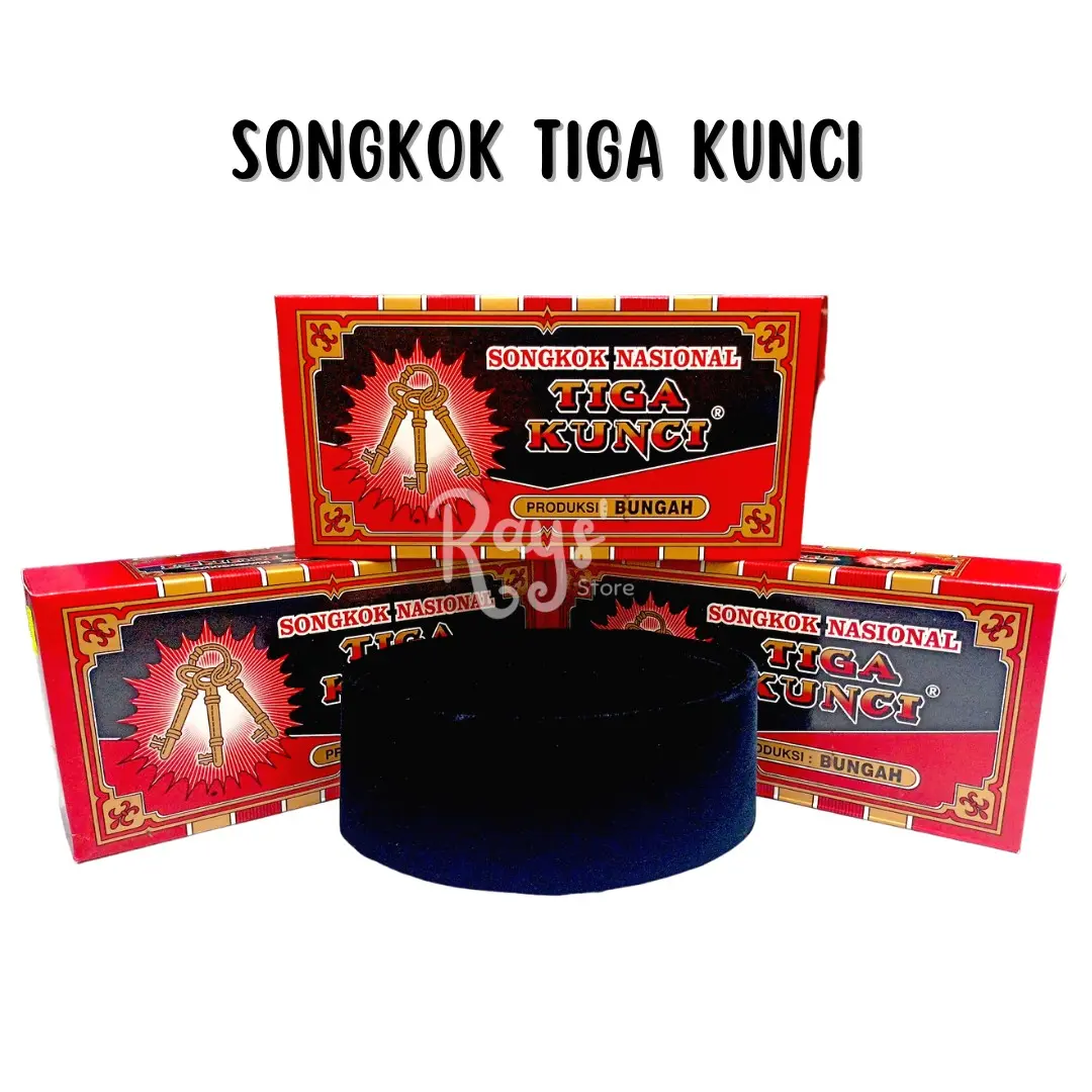 Peci Hitam Tiga Kunci Songkok Nasional Kopyah Hitam Polos Susun Udeng Haji Perlengkapan Sholat Umat Muslim Kopiah Santri