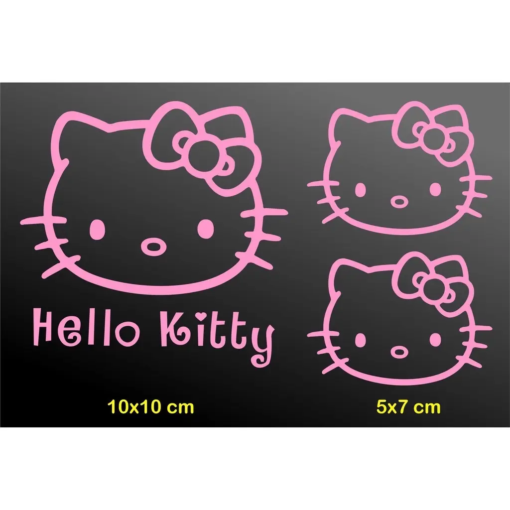 Stiker Cutting Sticker Motor Mobil Hello Kitty kecil laptop Car