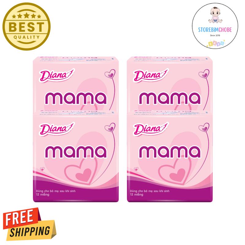 Combo 4 gói băng vệ sinh Diana mama 12 miếng/gói Hạng mục (Che tên sản phẩm khi giao hàng) Tampon Nữ Women băng  vệ caryn