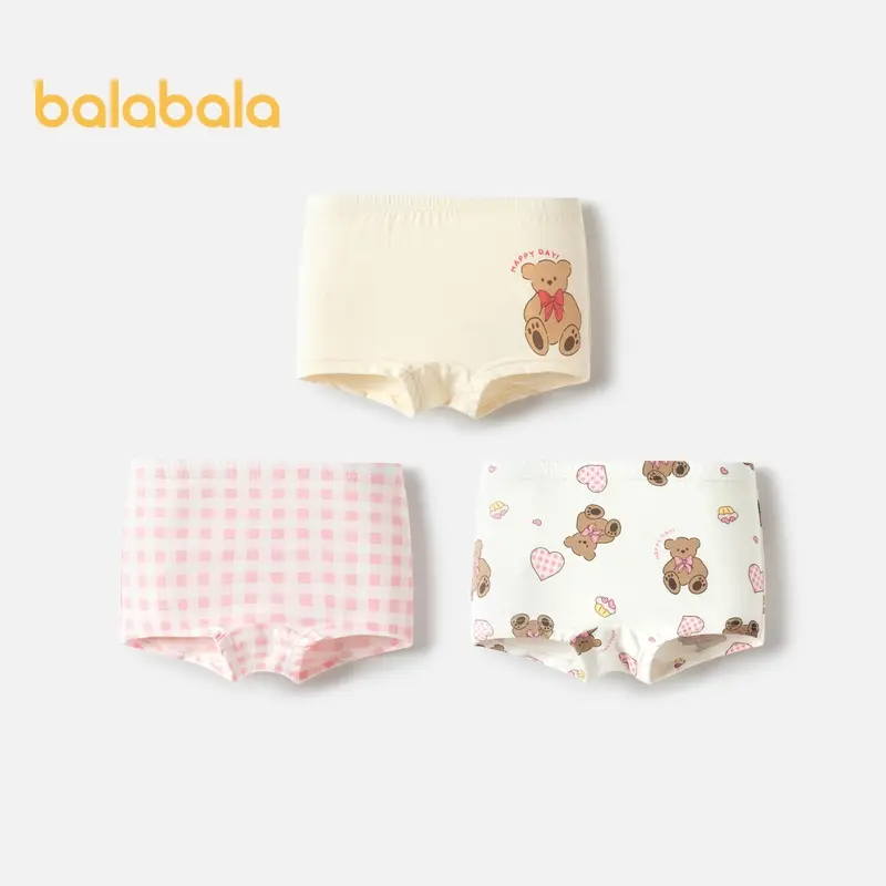 Balabala Baby Underwear Cotton Square Children'S Four Corner Shorts Boys And Girls Summer Thin No Pp Clamping Three Pack.