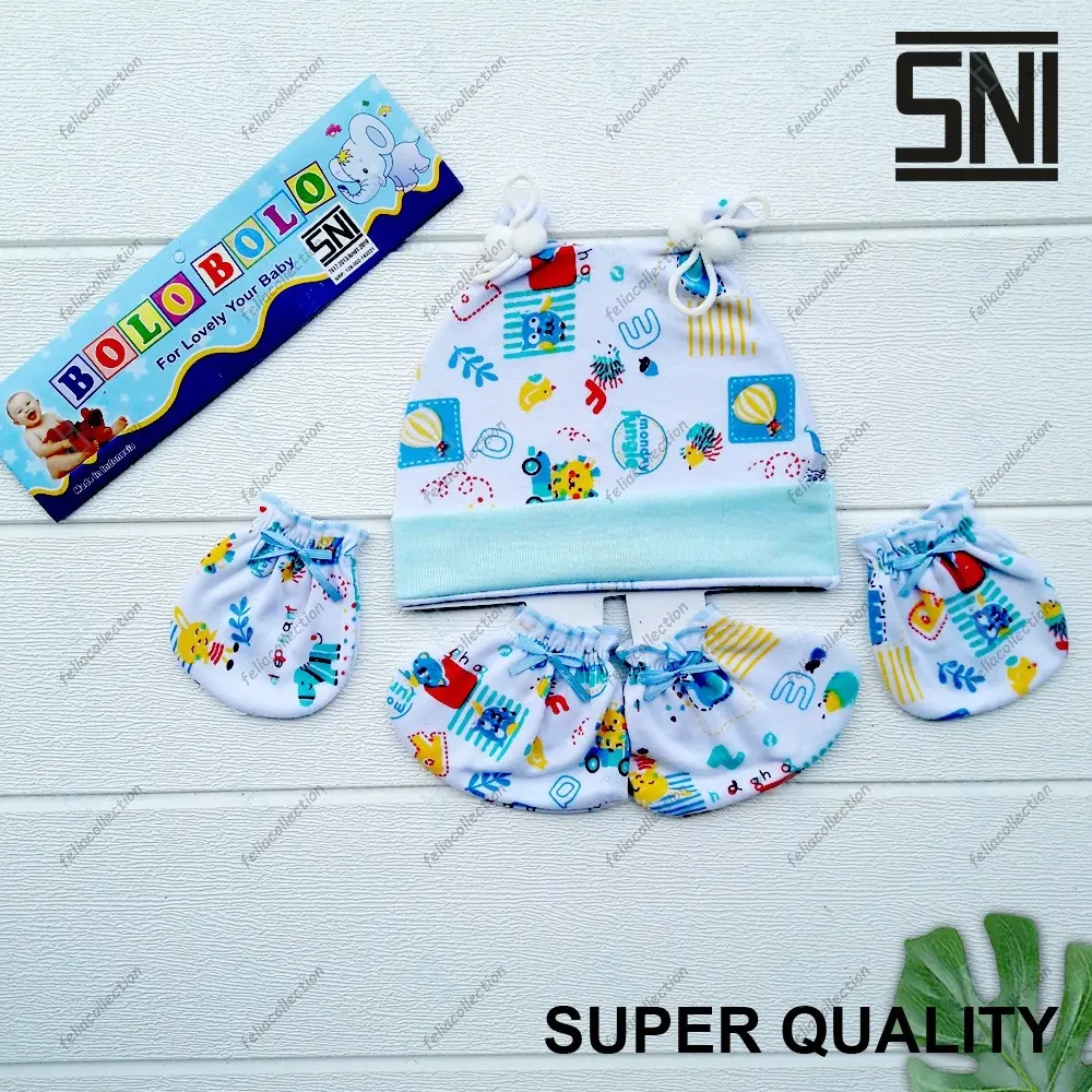 Topi Bayi Set Sarung Tangan dan Sarung Kaki Motif Full Print SNI/ Kupluk Bayi Set Pelindung Tangan Bayi dan Sarung KakiMotif Full Printing Karakter/ Topi Bayi/ Sarung Tangan Bayi/ Sarung Kaki Bayi/ Promo Murah Topi Bayi Sarung Tangan dan Sarung Kaki Bayi