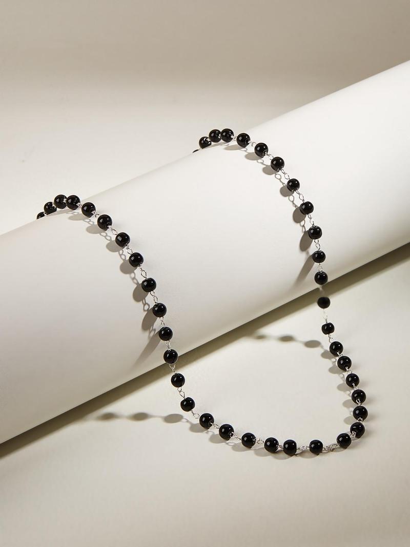 Product Introduction of Simple Beaded Necklace,  Fashionable Jewelry for Women for Party, Daily Clothing Decor, Trendy All-match & Exquisite Neck Jewelry for Birthday Gift 18