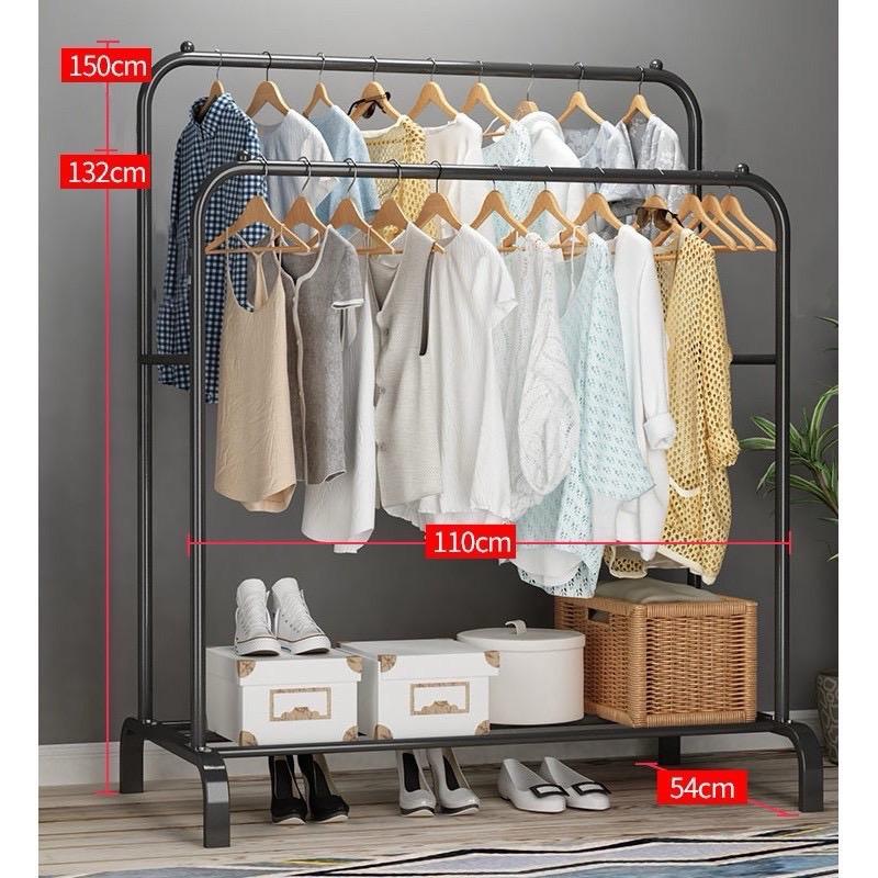 Giá Treo Quần Áo Sắt Thép Sơn Tĩnh Điện - Kệ Treo Quần Áo, Để Giày Dép Lắp Ghép Đa Năng kệ  treo 1 tầng 2 khung gian treo quanao