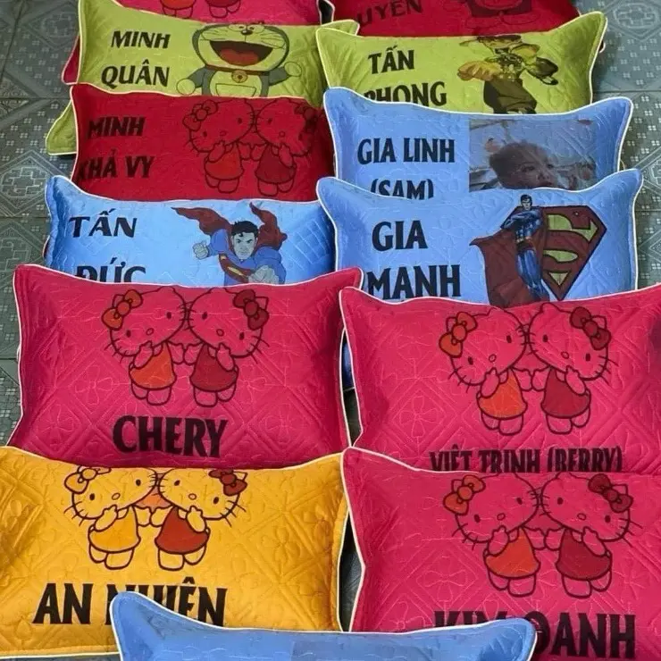 Vỏ gối đi học in tên in hình cho bé 35x50 3