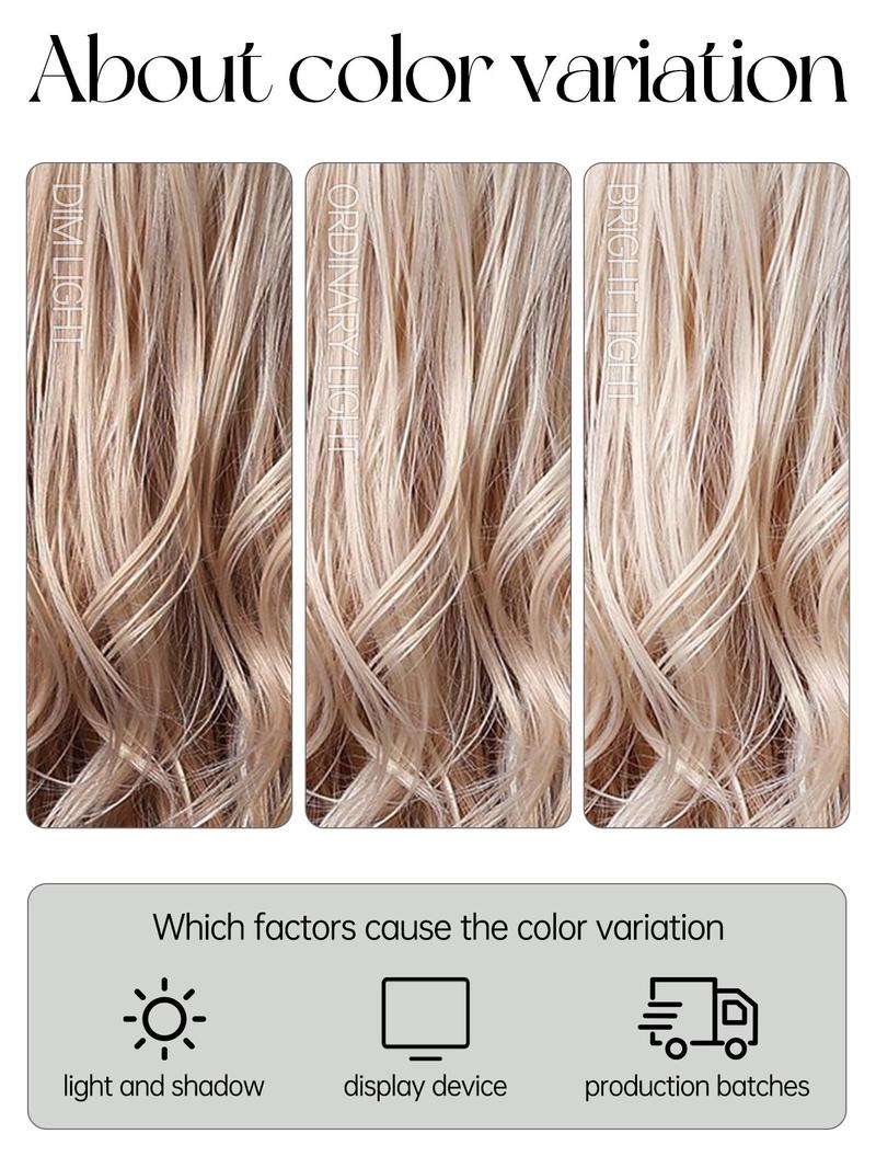 Product Introduction of 30 Inch Long Ombre Blonde Wavy Wigs for Women, Gorgeous Fluffy Wigs with Bangs, Synthetic Full Machine Wigs for Party, Daily Use 6