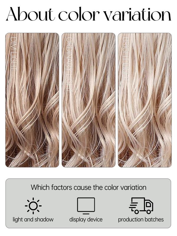 30 Inch Long Ombre Blonde Wavy Wigs for Women, Gorgeous Fluffy Wigs with Bangs, Synthetic Full Machine Wigs for Party, Daily Use 6