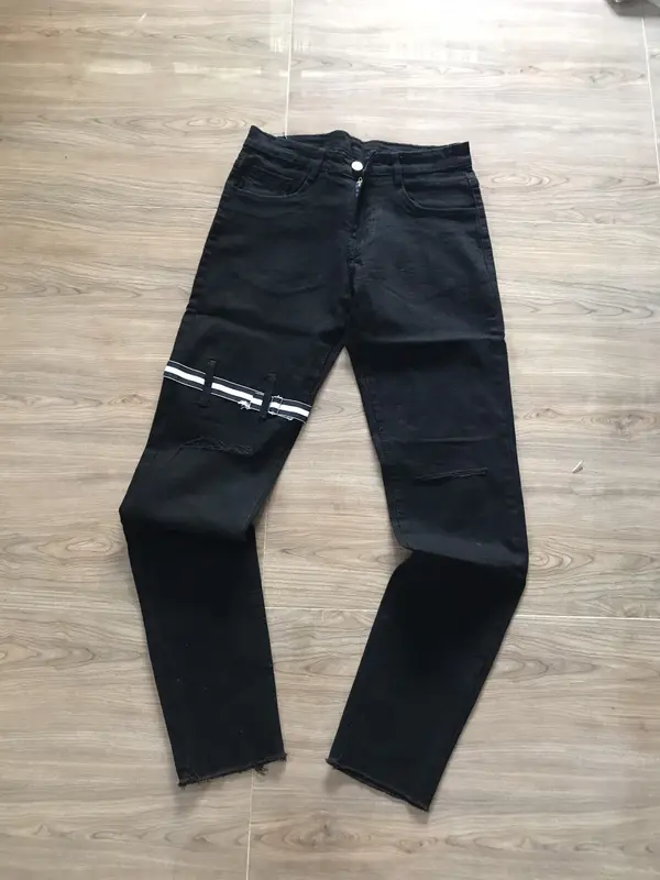 Quần jeans nam rách gối cá tính phối dây gối lạ mới, quần bò nam 40955 size 28-32 1