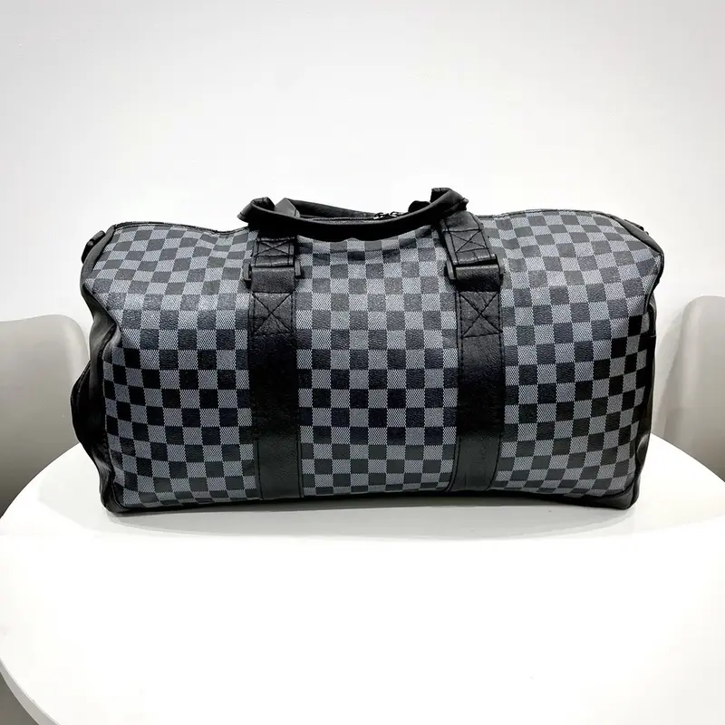 Túi du lịch cỡ lớn kẻ đen size 50 2