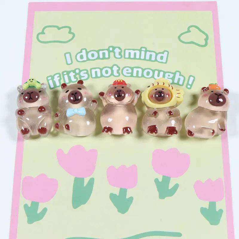 Phụ Kiện Trang Sức Bằng Resin Capybara Nhỏ Dạ Quang, Hàng Mới Về, Hộp Đựng Keo Kem Tự Làm, Kẹp Tóc, Hộp Đựng Ốp Điện Thoại Miếng Dán Diy