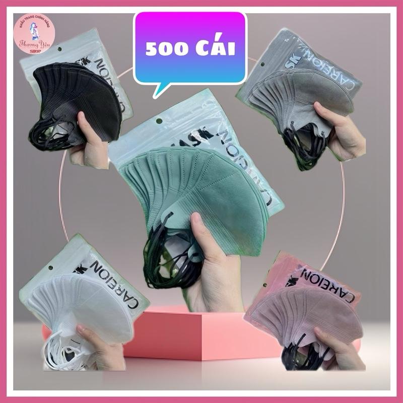 COMBO 500 CÁI Khẩu Trang THÁI LAN CAEION, 5D MASK NHIỀU MÀU LẠ XINH  Women Accessories Phụ Kiện Che Mặt Nhung Khuyên Tai Tim