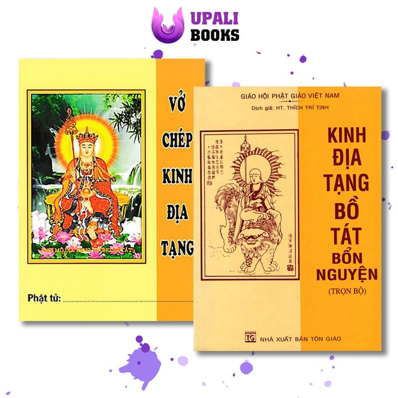 Sách - Combo Vở Chép Tay Kinh Địa Tạng trắng và Kinh Địa Tạng Bồ Tát Bổn Nguyện Trọn Bộ (Bìa Mềm) - Upali Books